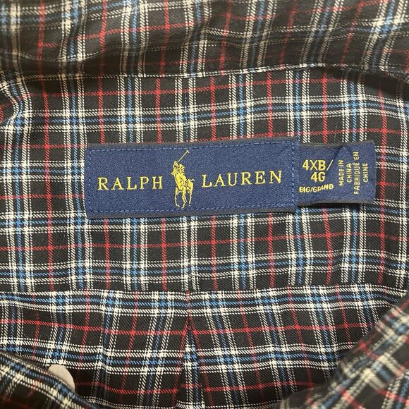 Polo Ralph Lauren Classic Plaid Long Sleeve Button Down Shirt Red Green Size 4XB - Picture 3 of 6